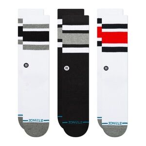 Stance Crew Socks 3 Pack The Boyd Size S‎ 3-5.5 Striped Infiknit Mid Cushion